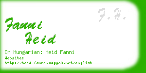 fanni heid business card